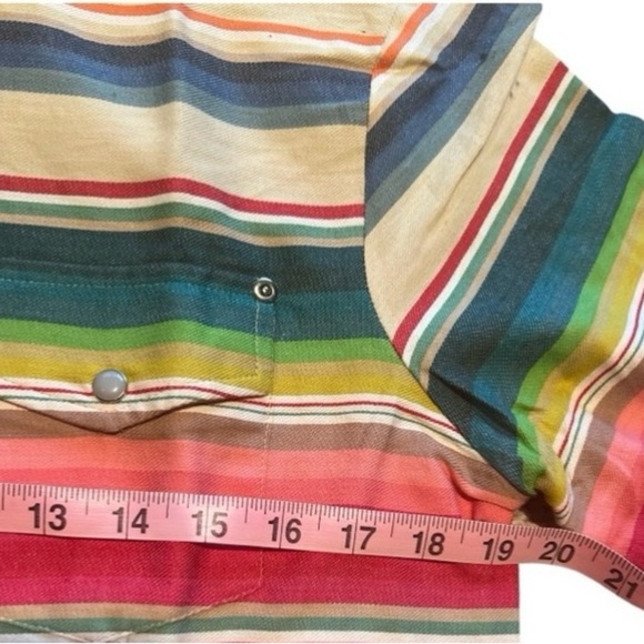 Tasha Polizzi Womens Western Button Down Striped Long Sleeve XL & Medium - Picture 10 of 11